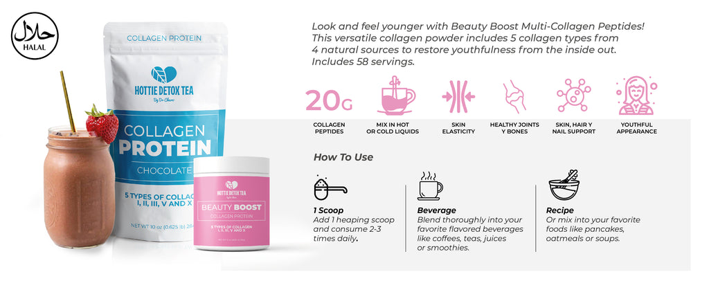 Large Superfoods + Collagen Protein Powder (Chocolate) - hottie detox-store